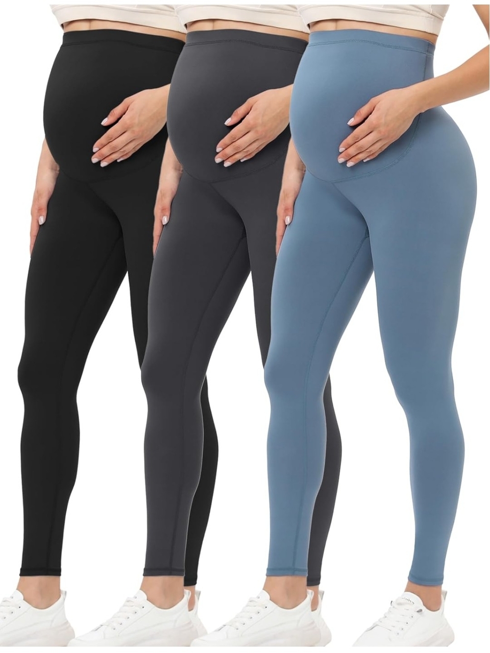 Maternity High-Waist Support Leggings - Charcoal